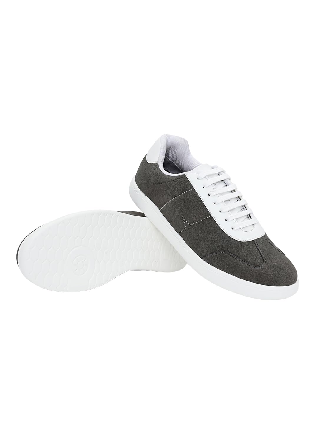 Bewakoof MenS Dark Grey & White Color Block Low-Top Sneakers 684841 Dark Grey_Uk 8