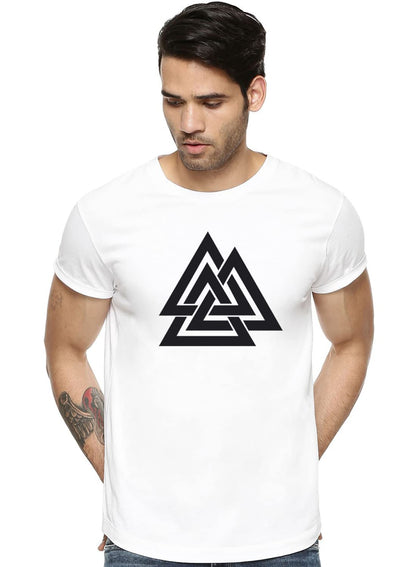 ADRO Triangle Mens Printed T-Shirt (RNR-M-TKT-WH_White)