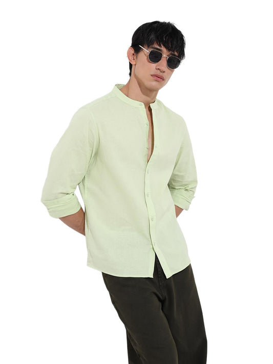 The Indian Garage Co Mens Regular Fit Solid Mandarin Collar Long Sleeves Sweater