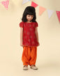 Fabindia Maroon Cotton Silk Block Printed 2Pc Salwar Set