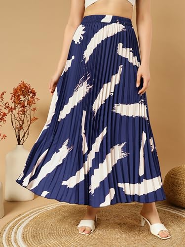 Kzully Polyester Western WomenS Skirts Navy Blue