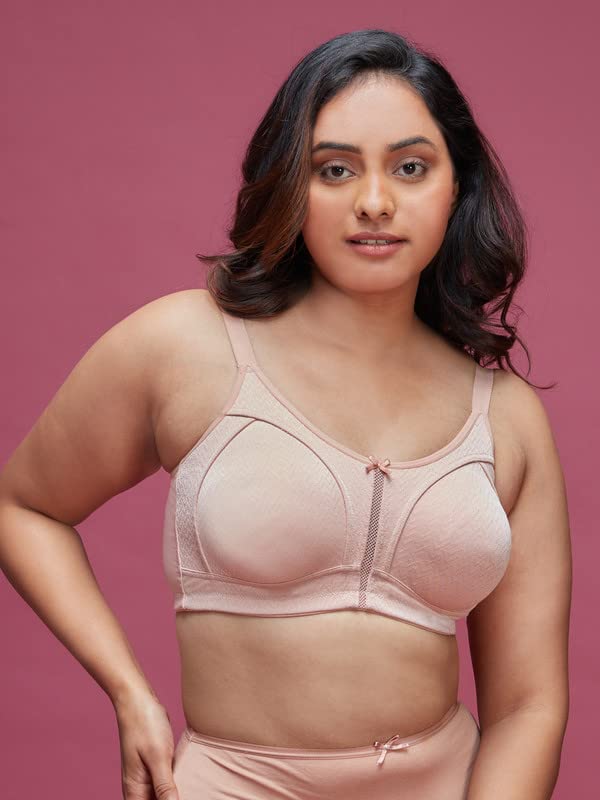 NYKD M-Frame Wireless Bra- Full Coverage Padded Bra, Extra Layered Styled with Chevron Straps and M Fram for Ultimate Support &