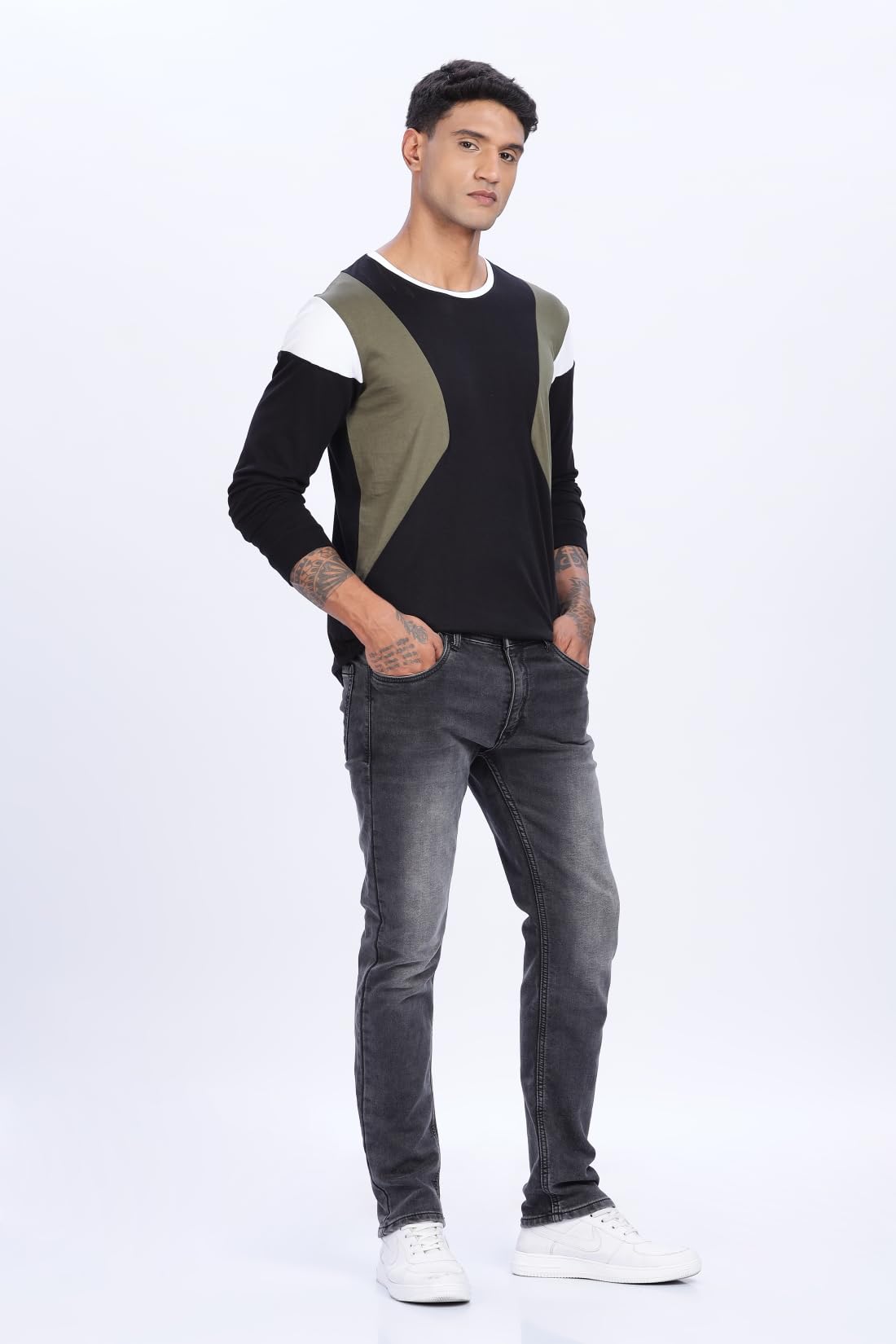 ADRO Men Full Sleeve T-Shirt | Soft Cotton Tshirt for Men|Casual Fashion Multi Color Full Sleeve Round Neck Tshirt for Men|FR24