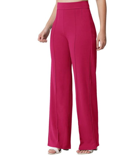 Noble Monk Women Regular Fit Casual Pant| High Waist Trouser | Wide Leg Baggy Korean Trousers For Women