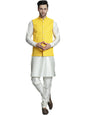 Jompers Mens Sequins And Embroidered Nehru Jacket With Solid Kurta Pyjama Set
