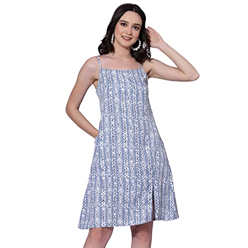 OOMPH! Womens Western & Fusion wear Dresses for Women, Blue - md664