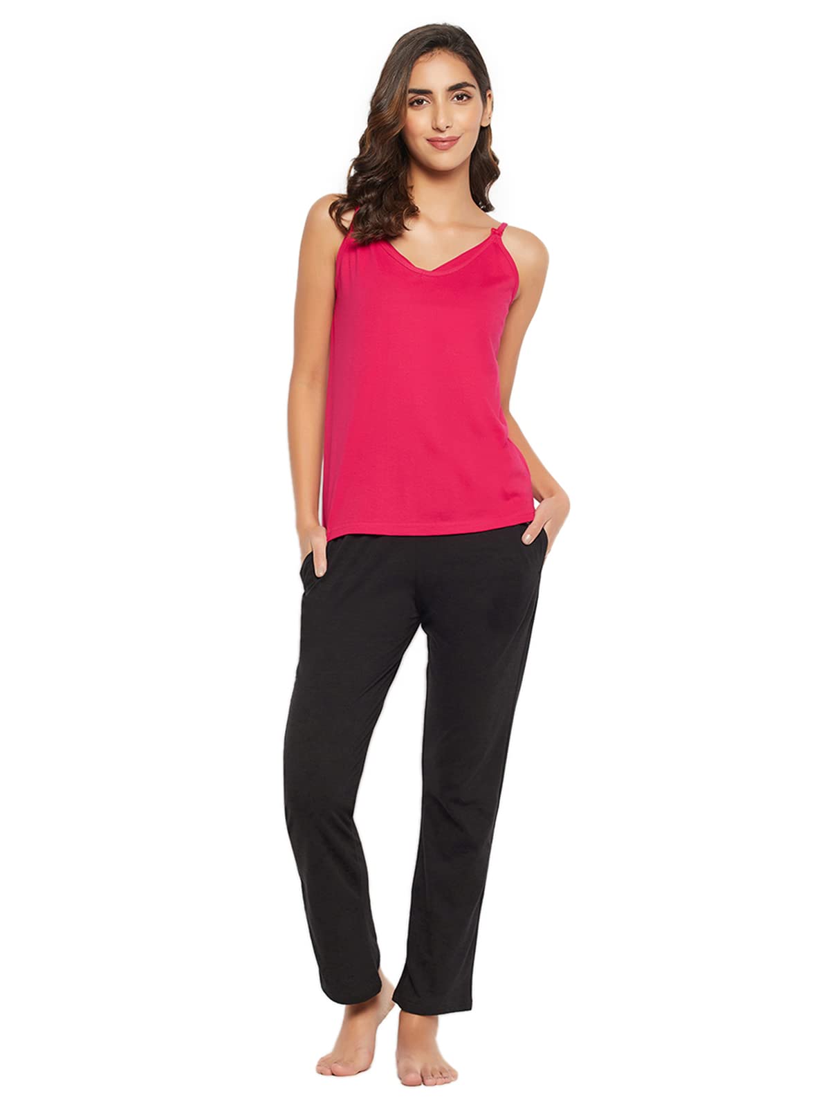 Clovia Womens Cotton Feeding Cami Top(CM0030A14_Pink_XXL)