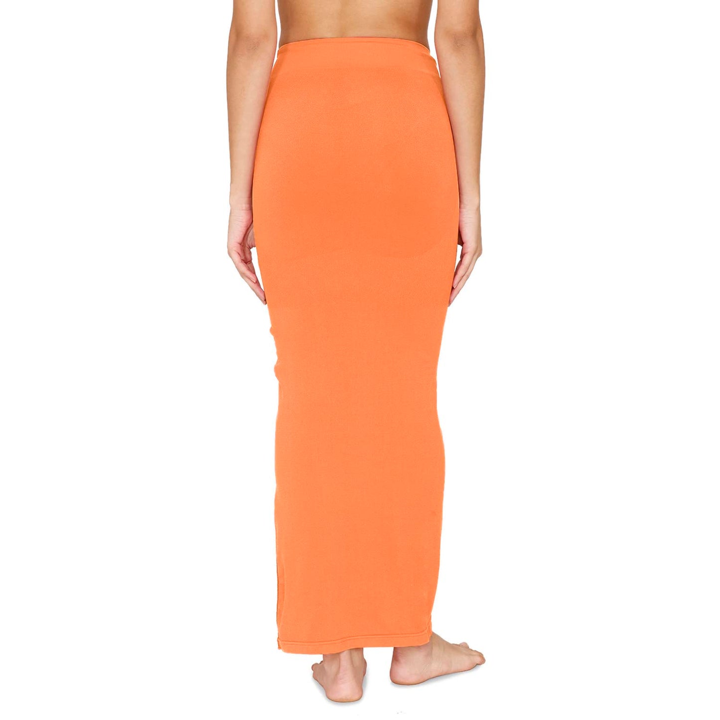 Zivame All Day Seamless Mermaid Saree Shapewear with Removable Drawcord for Women - Orange1