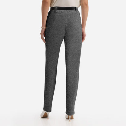 BlissClub Work-to-Wine Twill Straight Pants -Tall Above 55, Twill Pattern, Cotton Pants, Breathable and Stretchy
