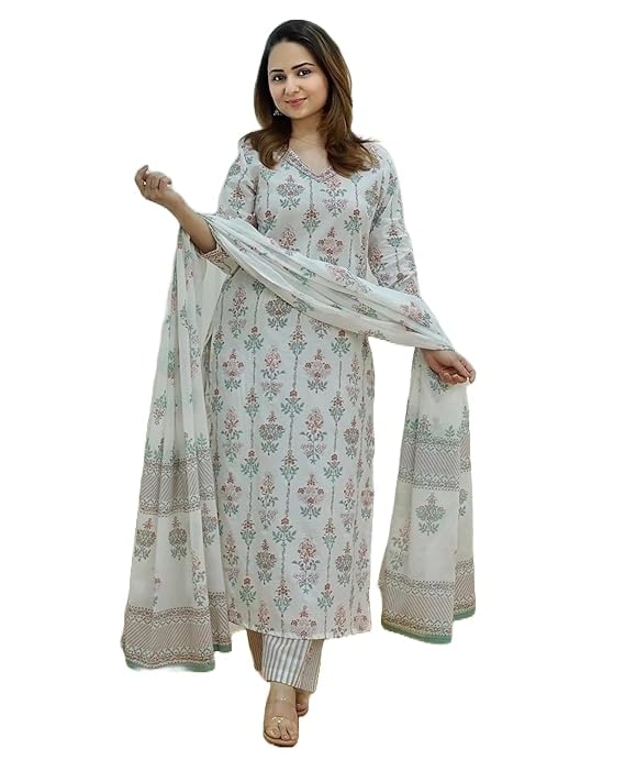 LookMark Women Kurta Set: Unleash Your Inner Diva: Embrace the Ethnic Charm with Our Exquisite Collection of Printed Kurtis, Pants, and Dupattas!