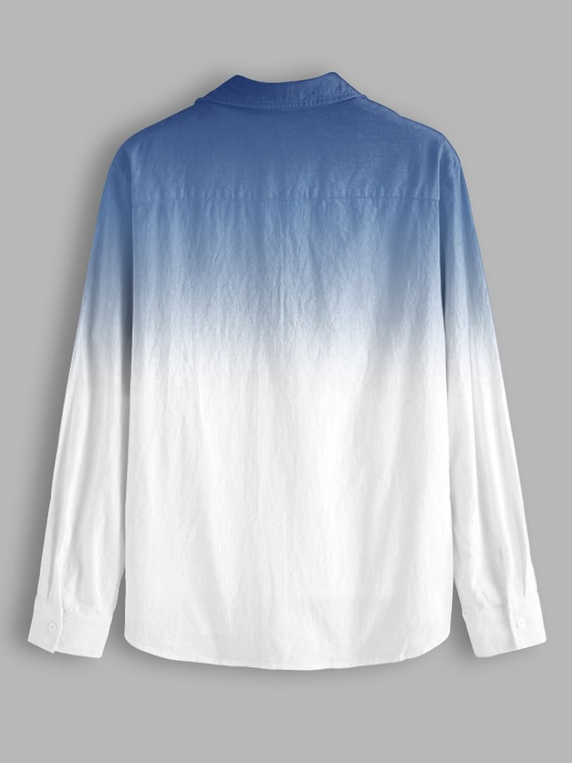 BE ACTIVE Mens Casual Linen Blend Ombre Faded Shirt || Casual Shirts for Men || Men Casual Shirt || Casual Wear Shirts (CPR0156