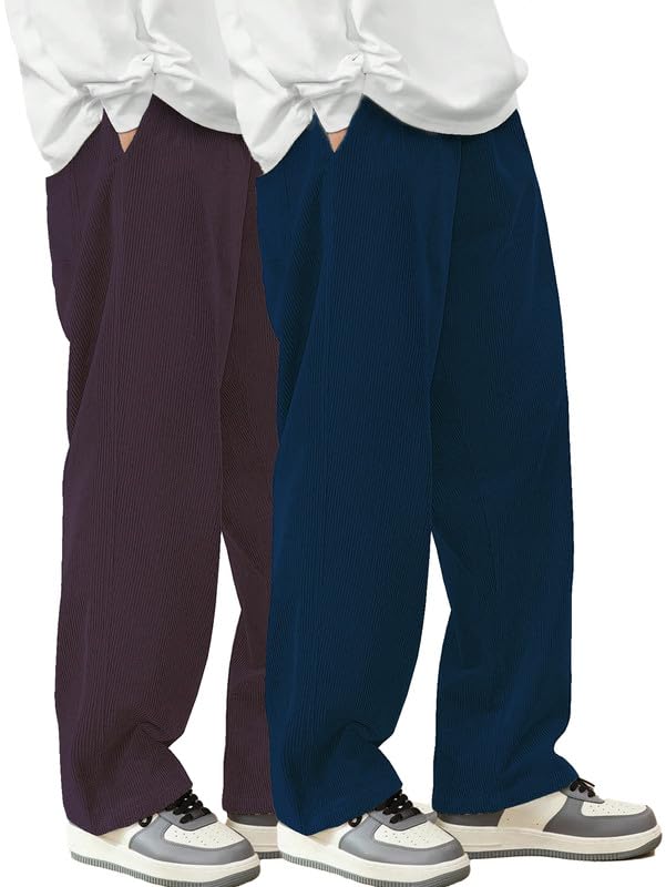 SMOWKLY Mens Premium Cotton Rib Relaxed Fit Comfortable Sweatpant Trouser || Flexible Elastic Waist with Drawstring || Pant for