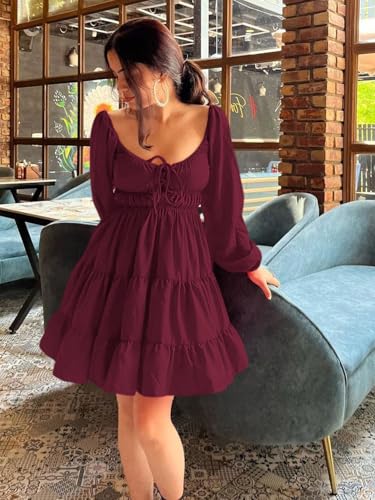 Leriya Fashion Rayon Above The Knee Western Dress For Women (Lf-W.Dress-Wd1250_Maroon