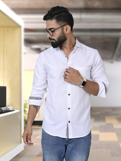 Tee Projekt Shirt for Men Cotton Spread Collar Button Down Long Sleeve Shirt Home, Regular, Home (Pack of 1)