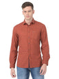 Turtle Men Cotton Orange Slim Fit Printed Shirts