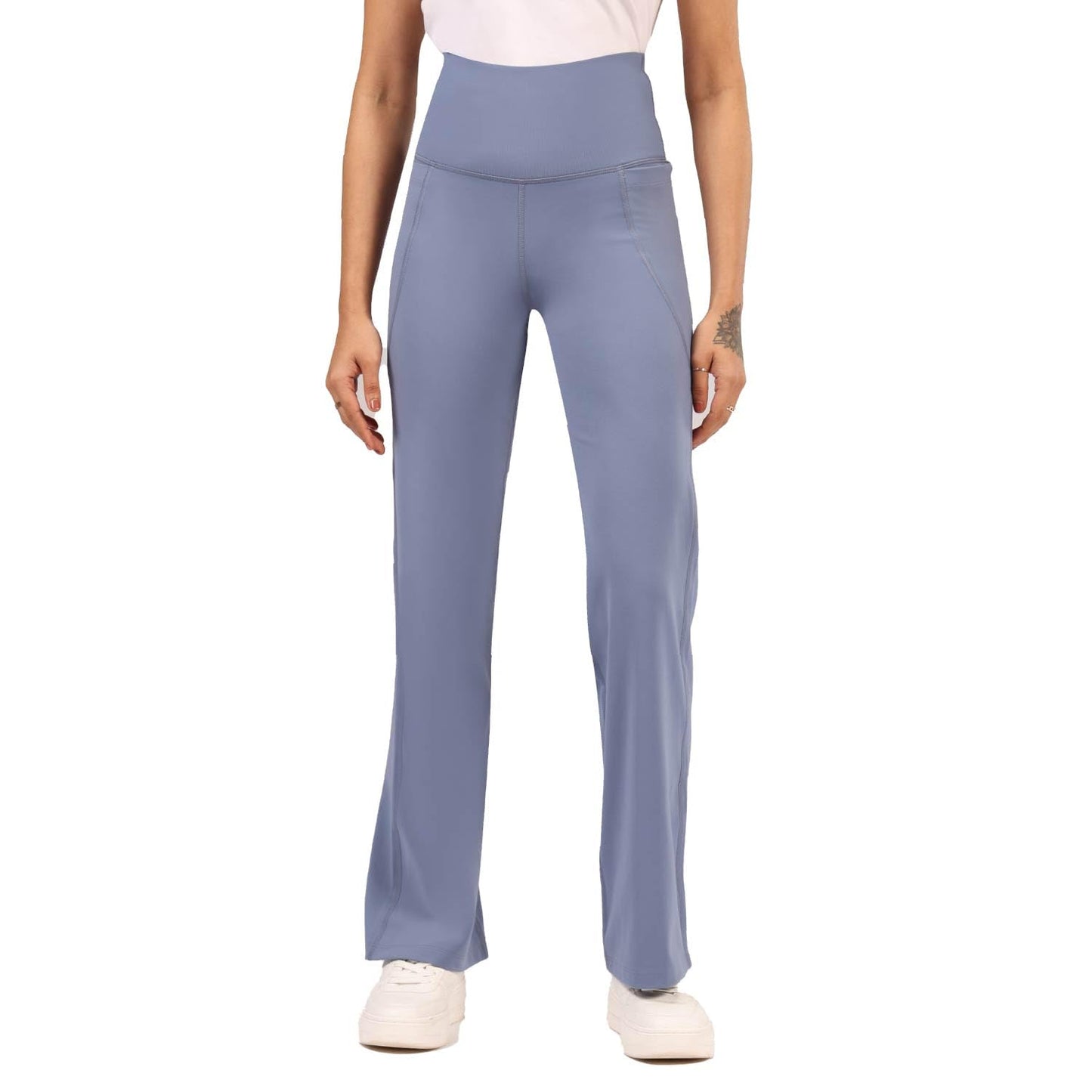 BlissClub Ultimate Flare Pants for Women Upto 54 ft | Ribbed Waistband, 4 Pockets | High Waist Trousers and Formal Pants for Of