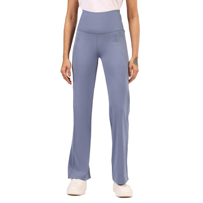 BlissClub Ultimate Flare Pants for Women Upto 54 ft | Ribbed Waistband, 4 Pockets | High Waist Trousers and Formal Pants for Of