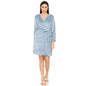 Zivame Velour Knit Poly Robe For Women - Blue Shadow