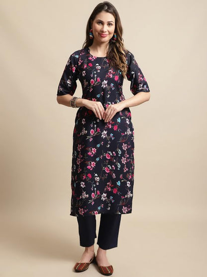 Pinkmint Kurta Set For Women Ll Printed Kurti & Pant Set Ll Combo Kurta Set Ll (Pack Of 2) Purple-Blue