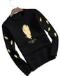 Eyebogler Round Neck Full Sleeve Casual Printed Men Tshirt Black