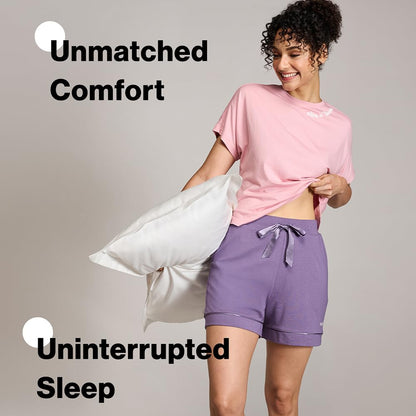 Nykd (Nys912 Soft Cotton Modal Shorts For Women | Relaxed Fit With Non Slip Elasticated Waistband, Adjustable Drawcord & 2 Side
