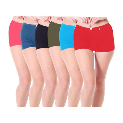 Xjarvis Ladybay WomenS High Coverage Combed Cotton Stretch Boy Shorts Mid Waist Seamless Brief Underwear Moisture Wicking Inner
