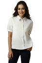Allen Solly Women Regular Fit Solid Casual Half Sleeve Short Sleeve Button-Down Shirt
