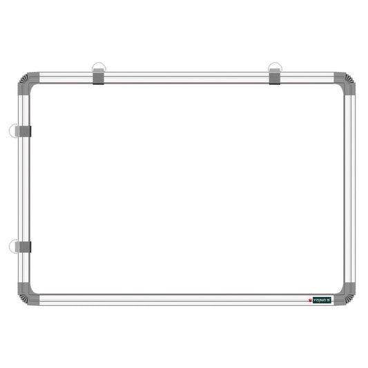 Yajnas Non Magnetic 1.5X3 Feet Double Sided White Board And Chalk Board Both Side Writing Boards, One Side White Marker And Reve