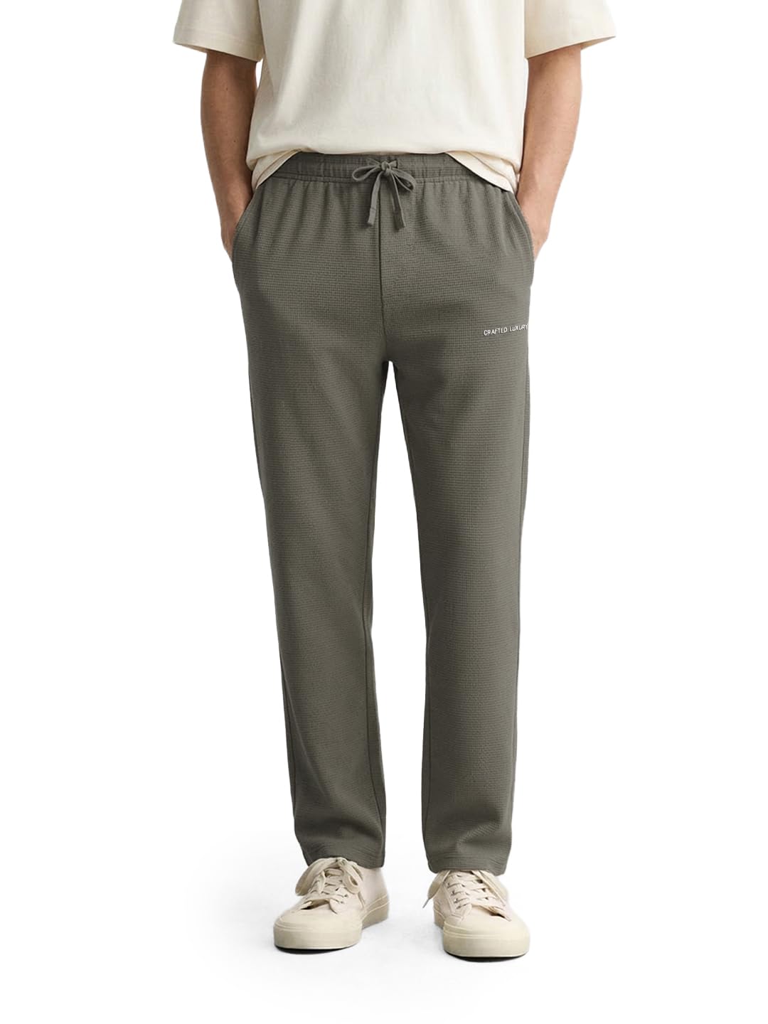 The Indian Garage Co Mens Relaxed Straight Fit Mid-Rise Joggers