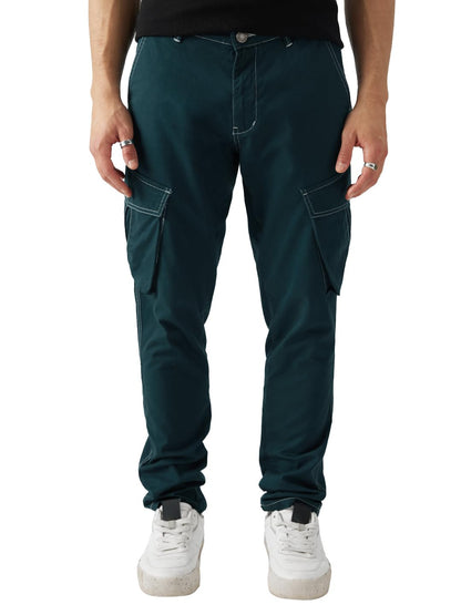 The Souled Store Solids: Indigo Blue Men and Boys Regular Fit Cotton Cargo Pants Mens Cargo Pants Trousers for Men Multi-Pocket