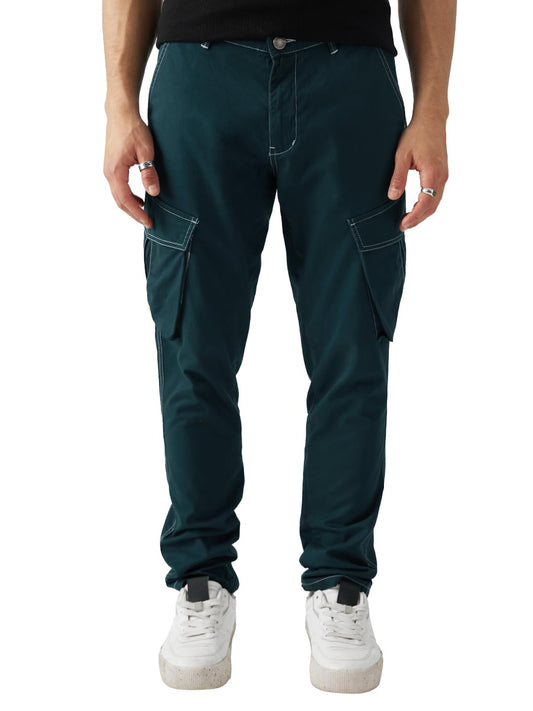The Souled Store Solids: Indigo Blue Men and Boys Regular Fit Cotton Cargo Pants Mens Cargo Pants Trousers for Men Multi-Pocket