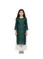 Aarika Girls Ethnic Wear Dark Green Colour Embellished Rayon Kurti-(8-15 Years)-(OCT_KURTI-TR-K-904-D-GREEN-32)