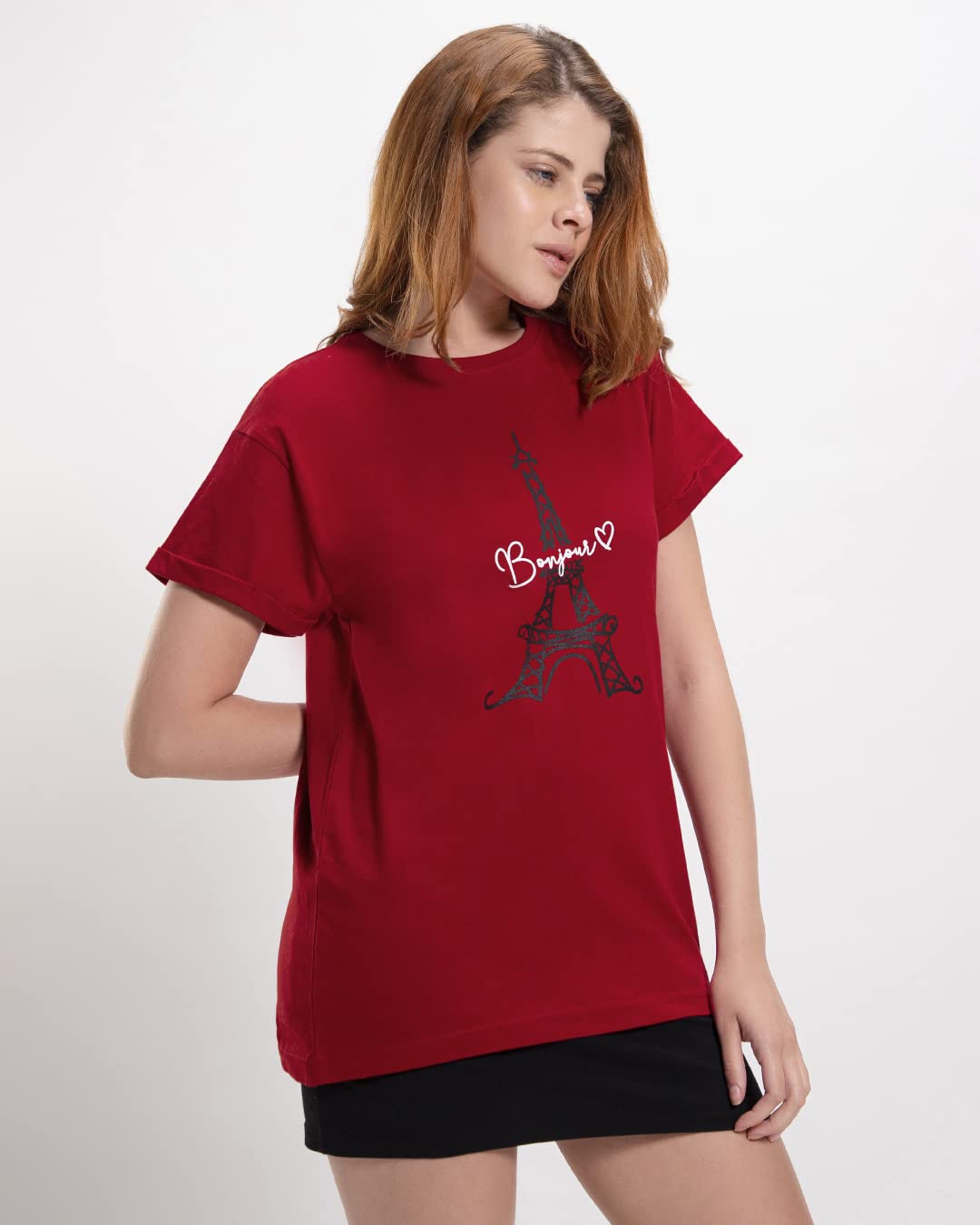 Bewakoof Womens Graphic Printed 100% Cotton T-Shirt - Boyfriend Fit, Round Neck, Half Sleeves