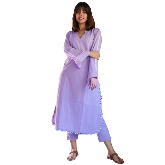 Gosriki WomenS Rayon Blend Straight Solid Kurta With Pant (Janpad Purple-Gs_S_Purple_Small)