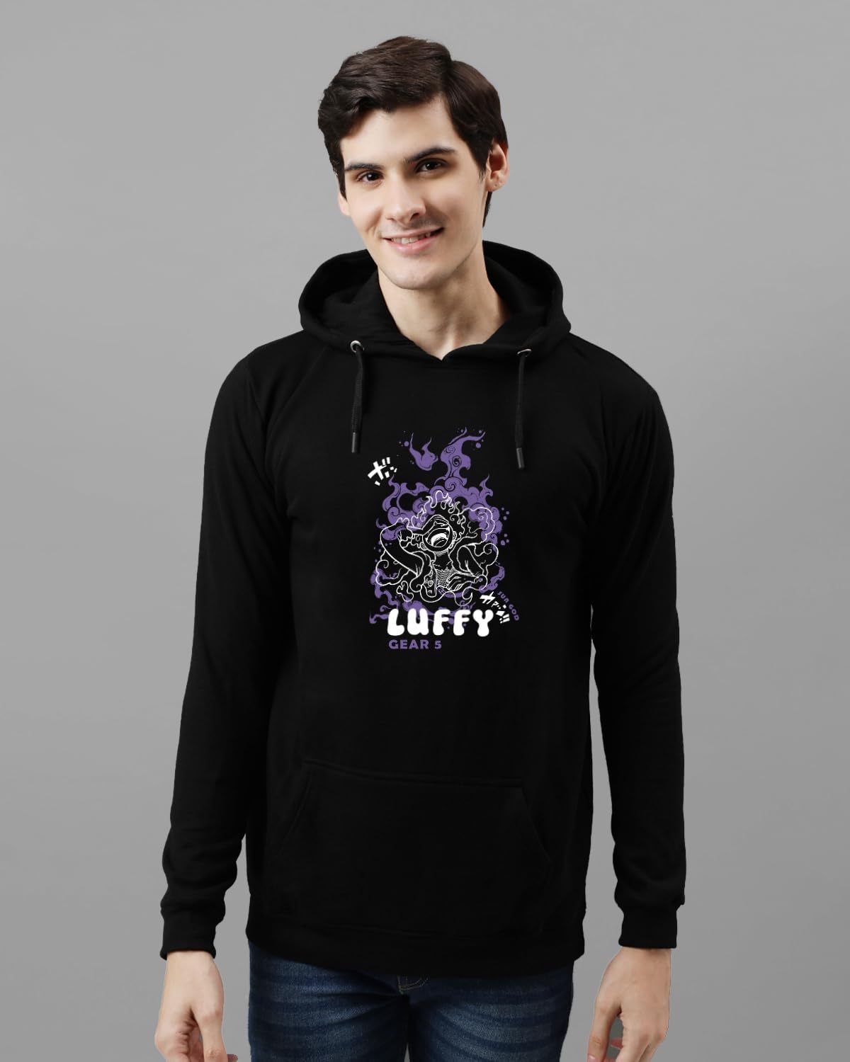 ADRO Hoodies for Men | Printed Hoodie for Men | Cotton Hoodie | Luffy Hoodie Gear 5 | Sweatshirt for Men | Anime Hoodie | H24-LU