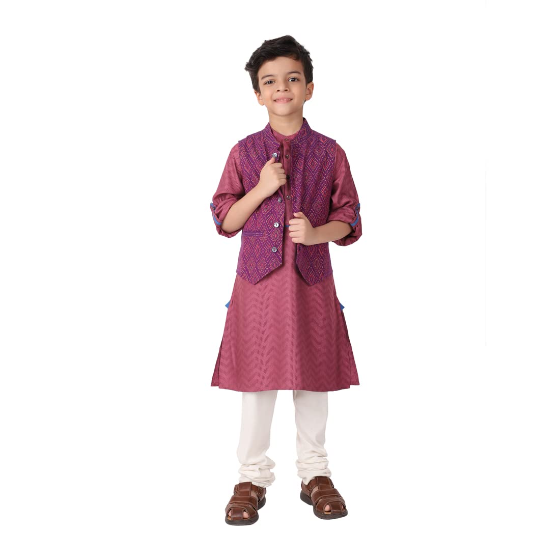 Fabindia Kids Cotton Printed Jacket Purple_8-10Y