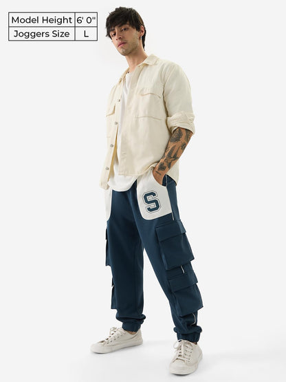 The Souled Store Varsity Utility Men and Boys Pull On Cotton Oversized Joggers
