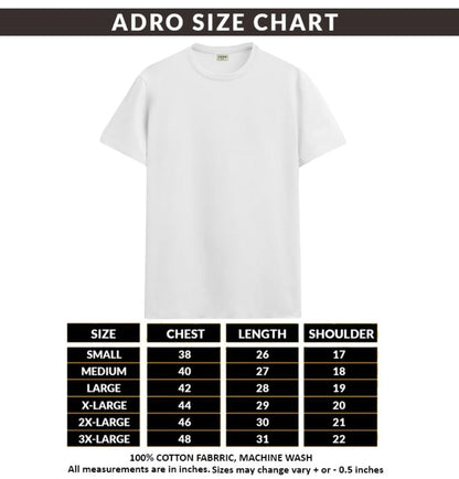 ADRO Mens Printed T Shirt - Premium Cotton Graphic Printed Tshirt - White T-Shirt - RN24-RUTH-WH