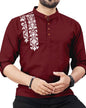Finivo Fashion MenS Cotton Blend Kurta Style Shirt | Mandarin Collar Long Sleeve Casual Ethnic Shirt With Button Placket | Styl