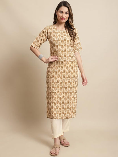 Pinkmint Kurta Set for Women ll Printed Kurti & Pant Set ll Combo Kurta Set ll (Pack of 2) Gold-Blue