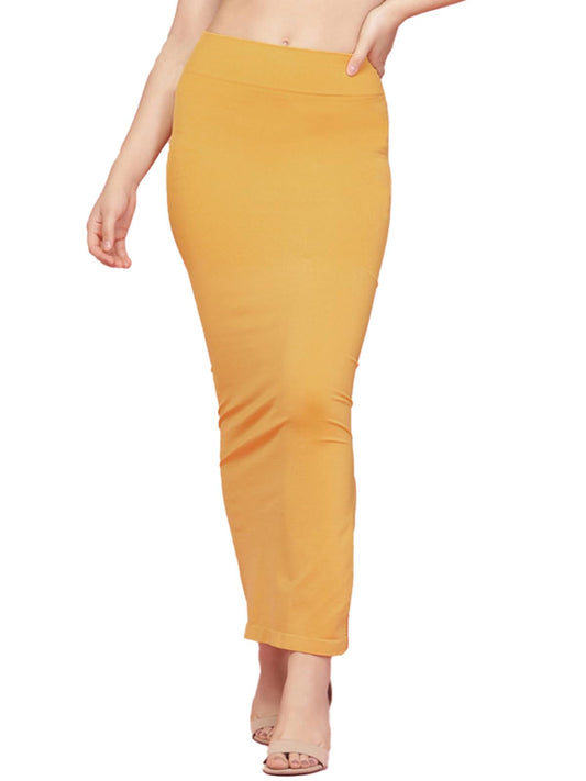 Clovia Womens Petticoat Style Saree Shapewear with Side Slit (SW0023P07_Yellow_L)