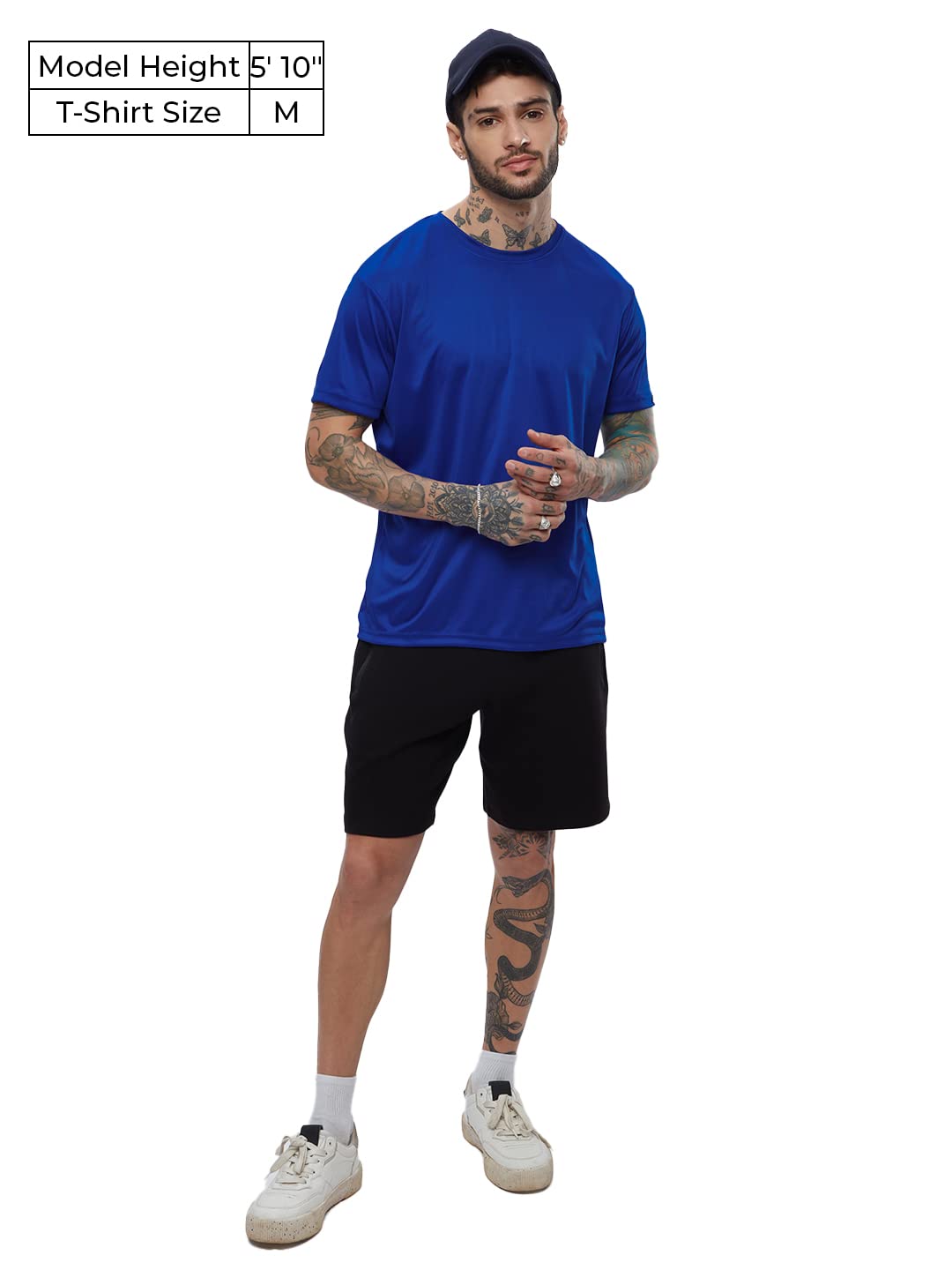 The Souled Store Solids: Blue Mens and Boys Regular fit Solid Half Sleeve Polyester Blue Color Jerseys