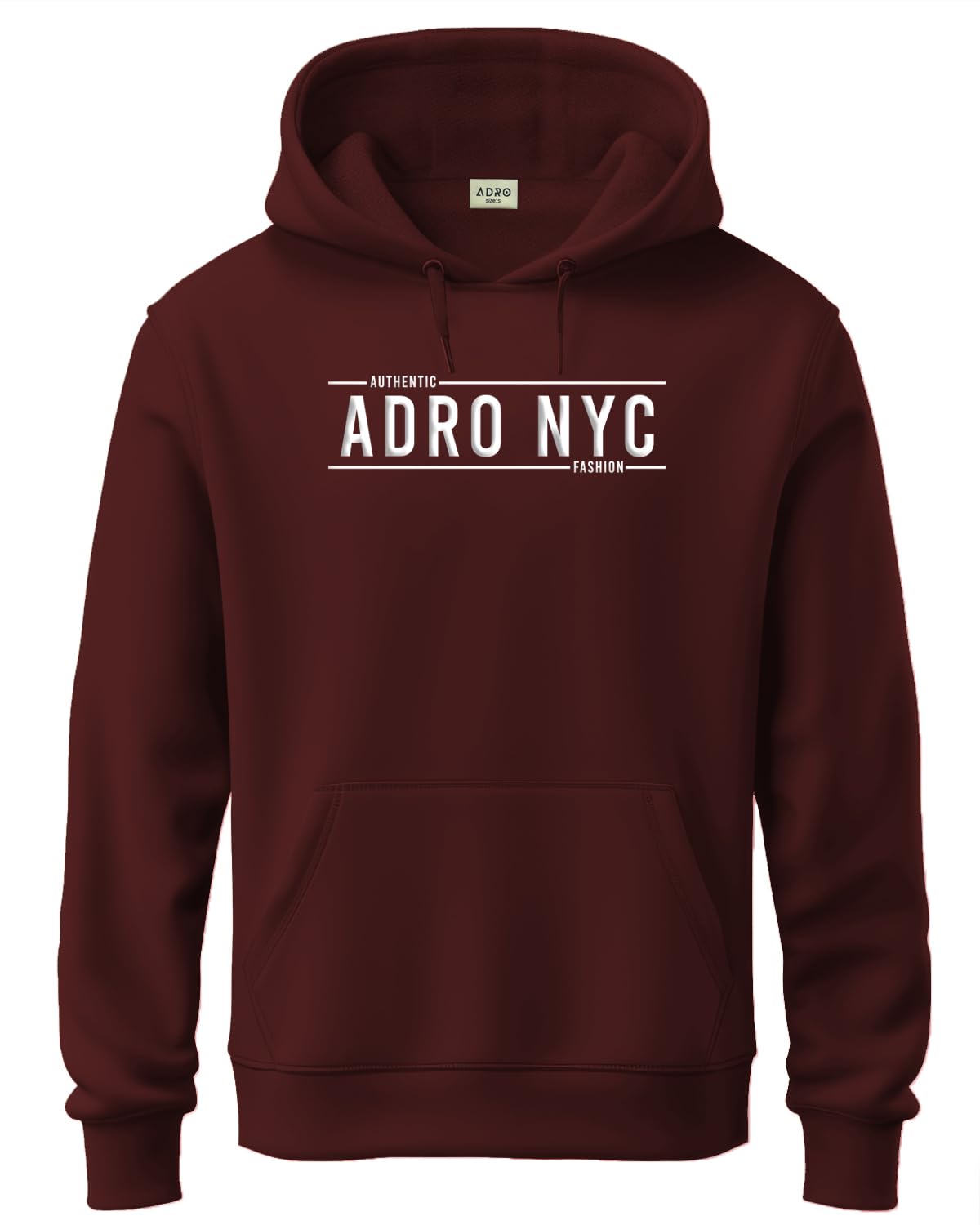ADRO Men's Cotton Neck Hooded Sweatshirt (H24-ADRO-MR_Maroon