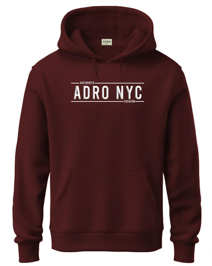 ADRO Men's Cotton Neck Hooded Sweatshirt (H24-ADRO-MR_Maroon