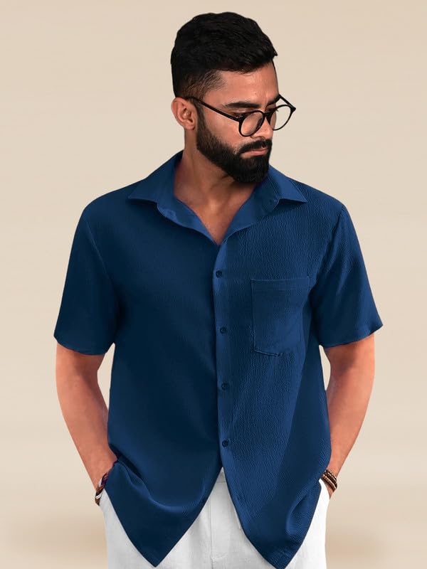 Tee Projekt Textured Shirts for Men || Casual Shirt for Men || Comfortable and Stylish for Every Wardrobe Teal