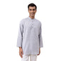 Fabindia MenS Cotton Striped Regular Fit Kurta (1032026Grey_Grey