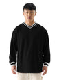 The Souled Store Solids: Black Men and Boys V-Neck Full Sleeve Oversized Fit T-Shirts Oversized Mens T-Shirts Solid Basic Tees