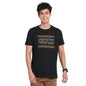 Turtle Men Essential 100% Cotton Black Chest Printed Round Neck Half Sleeve Casual T-Shirt