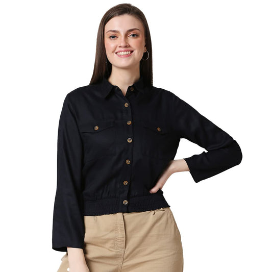 Bewakoof Womens Solid Smoked Waist Top