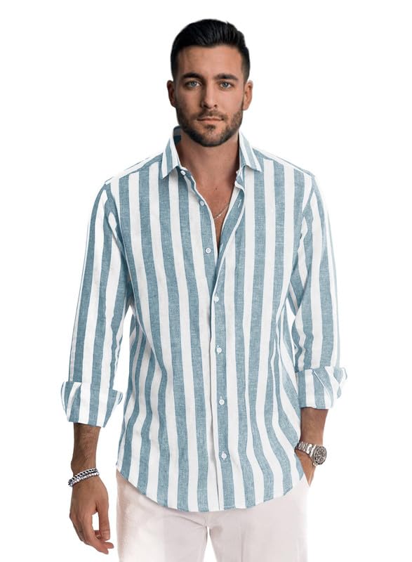 BE Active Mens Solid Regular Fit Shirt (RF0024_Turquoise